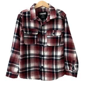Tony Hawk Plaid Flannel Shirt Burgundy Red Black 8 Small